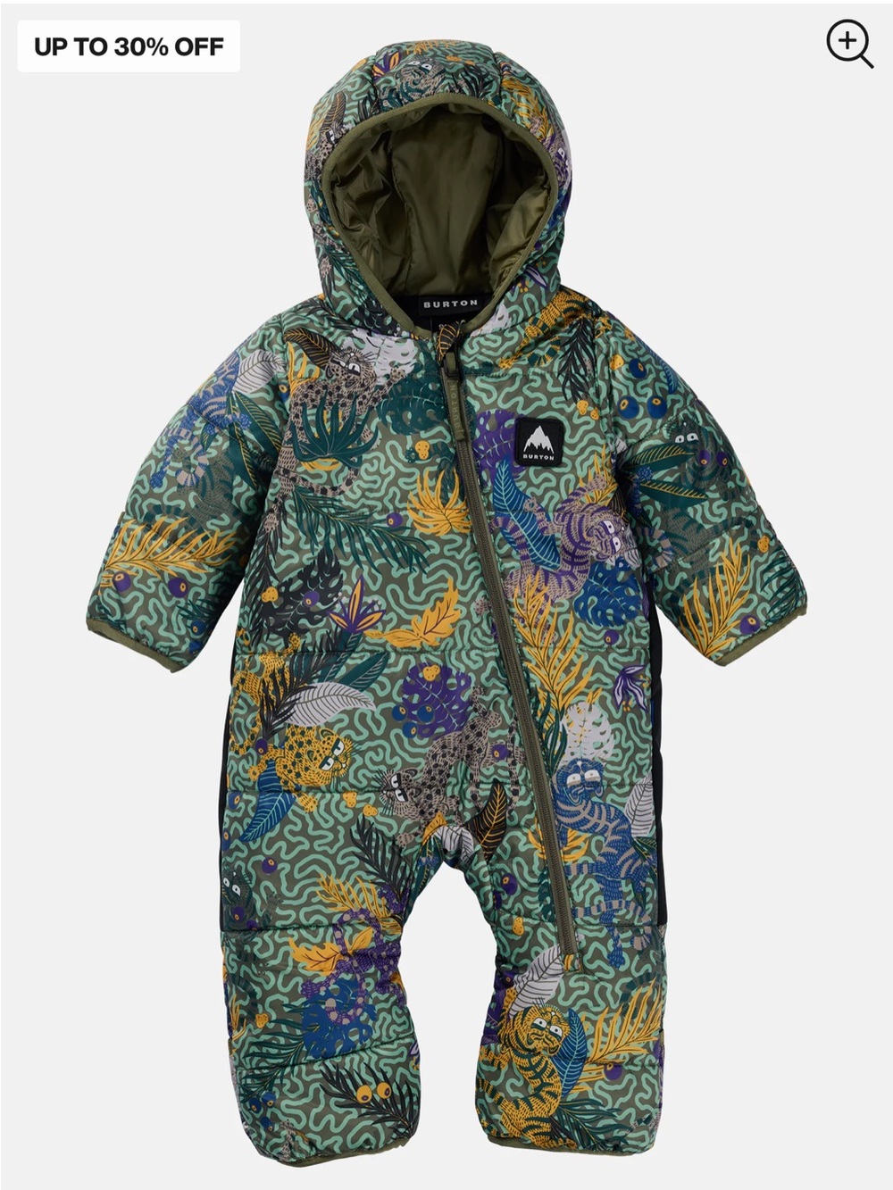 Burton Green Multi Infant Hooded Snowsuit, 6 month